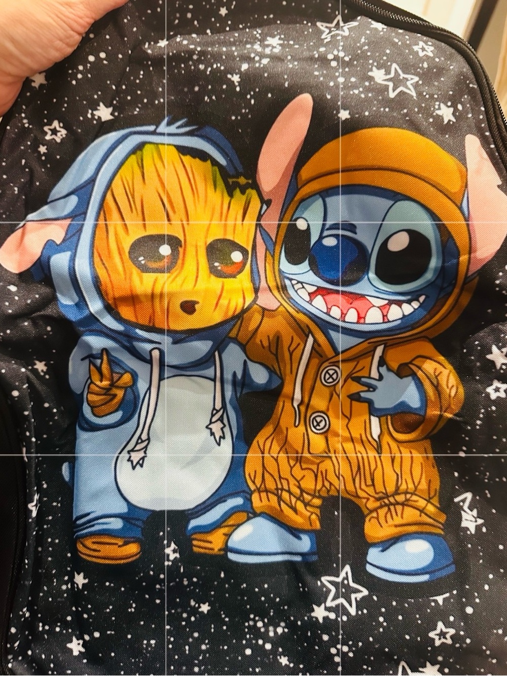 Kids stitch Backpack in Black & Blue Like New